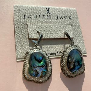 Judith Jack Blue Green Silver Earrings